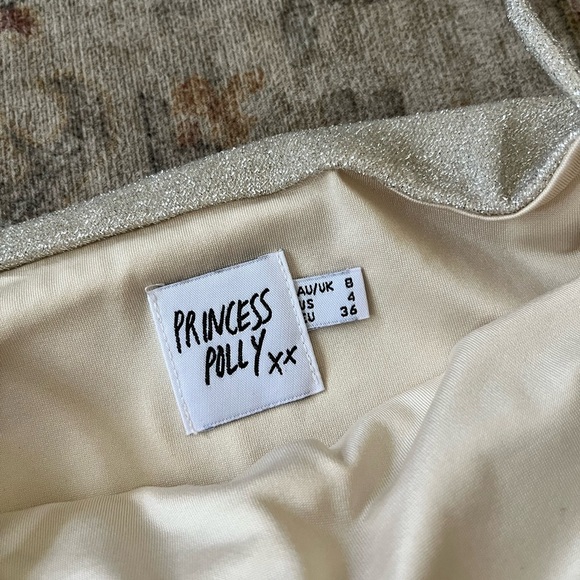 Princess Polly Elegant Cream Ruched Women's Top - Picture 3 of 13